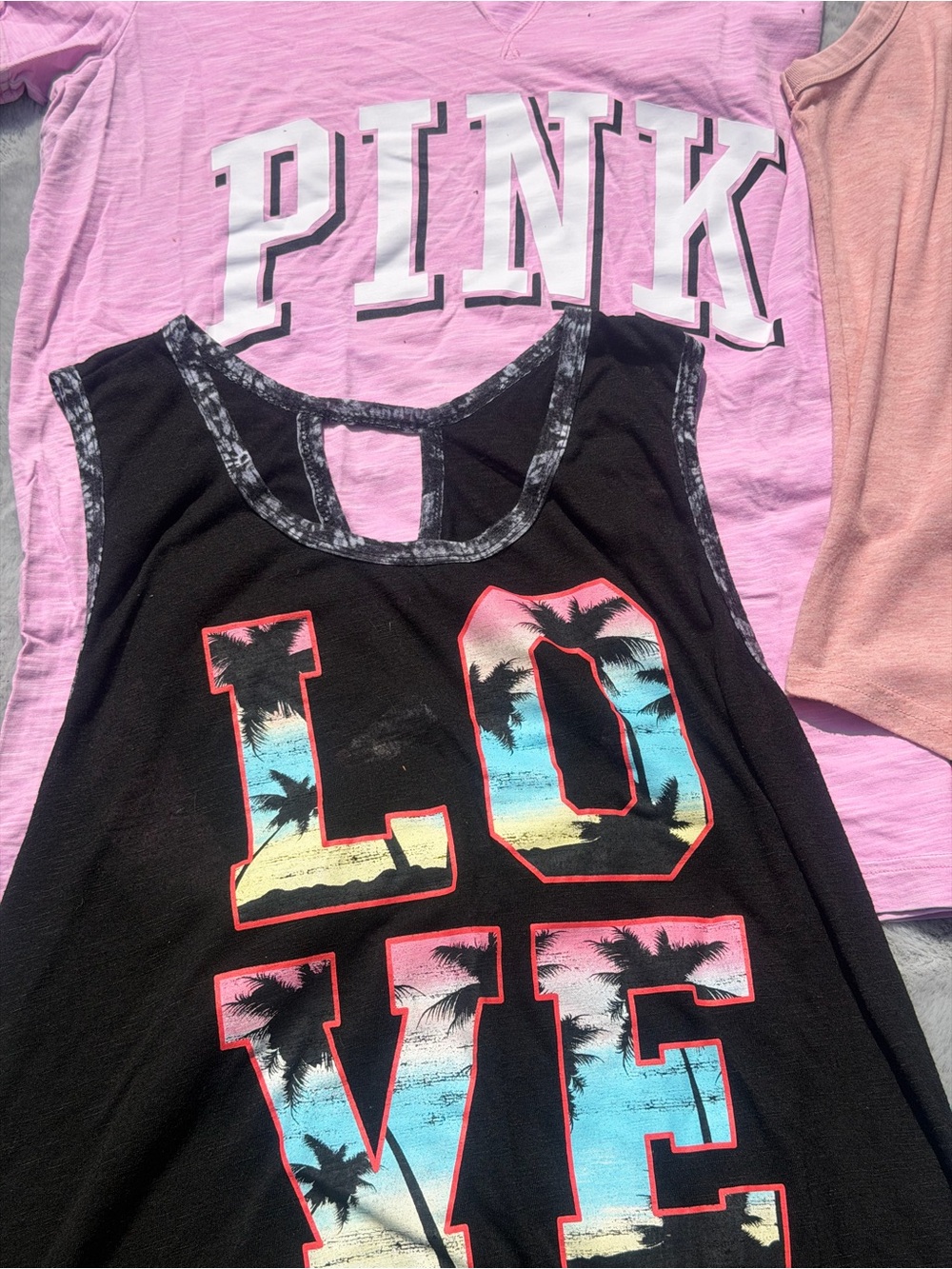 PINK Victoria's Secret Girls' Pink & Black Graphic Tank Top Bundle - Picture 2 of 6